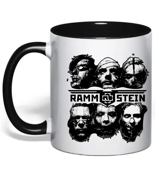 Чашка с цветной ручкой Rammstein, колір - чорний Черный фото