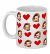 Чашка керамическая Фото з сердечками Белый фото