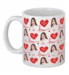 Чашка керамічна Фото з сердечками Білий фото