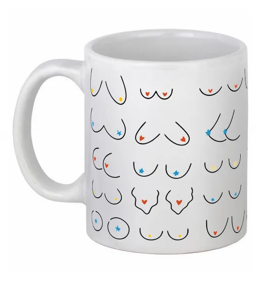 Чашка керамическая Цицьки Белый фото