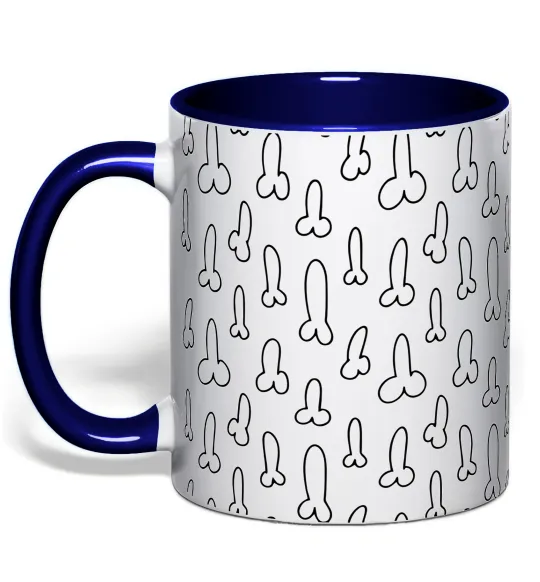 Чашка с цветной ручкой З пісюном Глубокий темно-синий фото