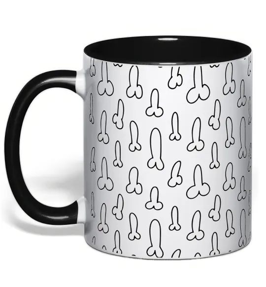 Чашка с цветной ручкой З пісюном Черный фото