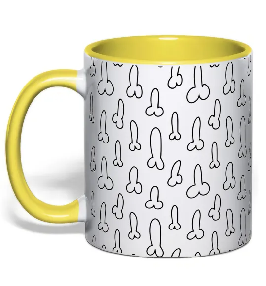 Чашка с цветной ручкой З пісюном Лимонный фото