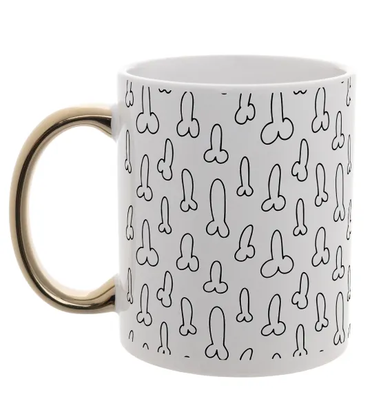 Чашка с цветной ручкой З пісюном Золото фото