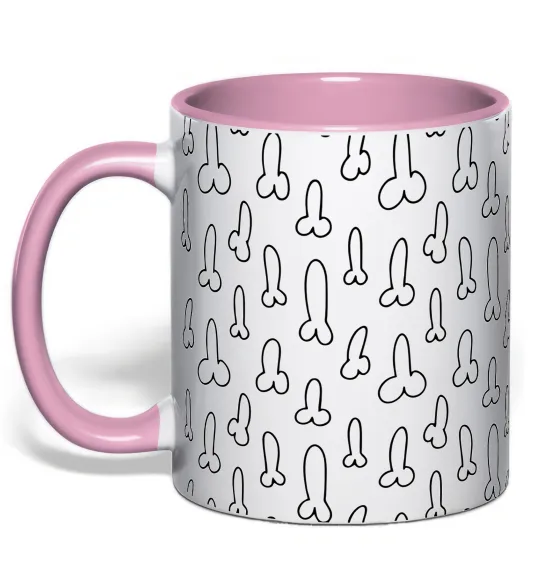 Чашка с цветной ручкой З пісюном Нежно розовый фото