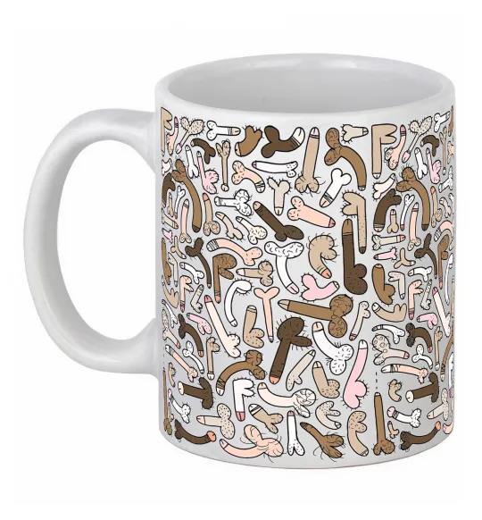 Чашка керамическая З членом Белый фото