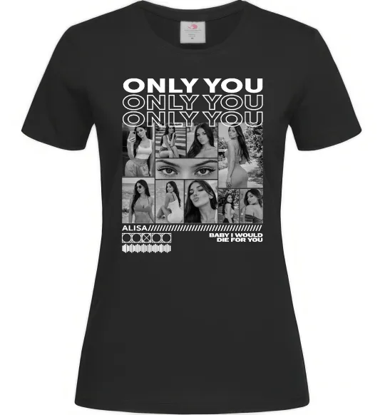 Жіноча футболка Only you колаж Чорний фото