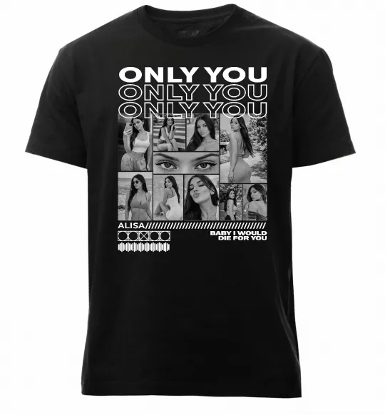 Чоловіча преміум футболка Only you колаж Чорний фото