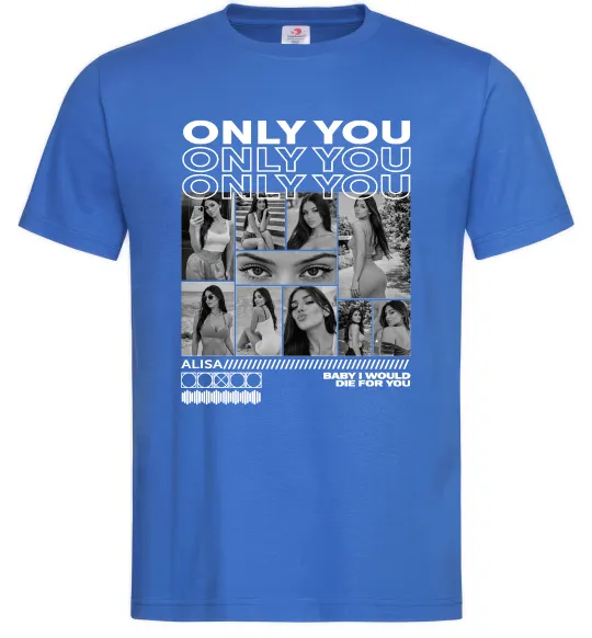 Чоловіча футболка Only you колаж Яскраво-синій фото