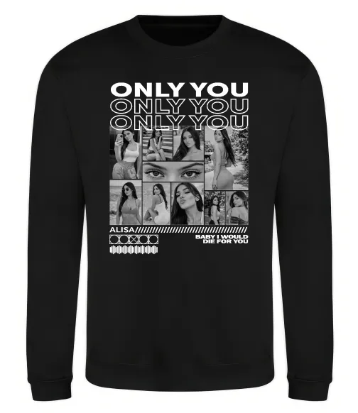 Світшот Only you колаж Чорний фото