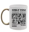 Чашка з кольоровою ручкою Only you колаж Золото фото
