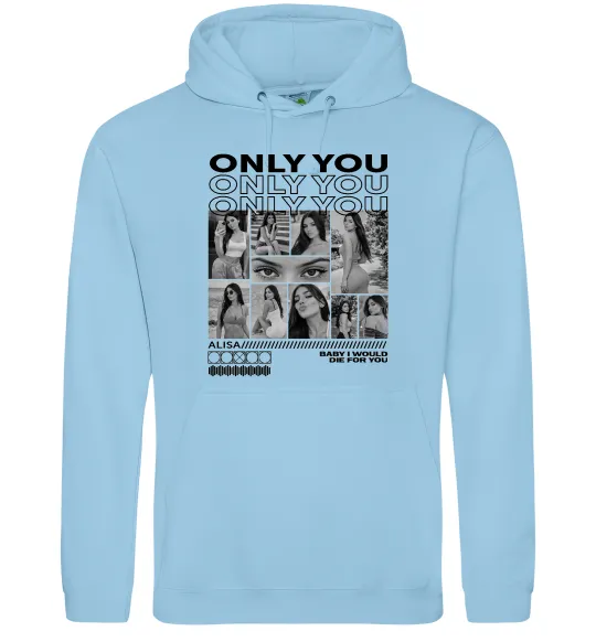 Чоловіча толстовка (худі) Only you колаж Блакитний фото