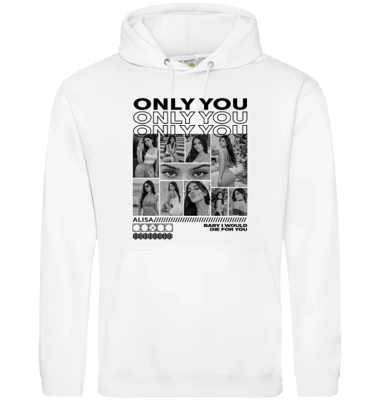 Жіноча толстовка (худі) Only you колаж Білий фото