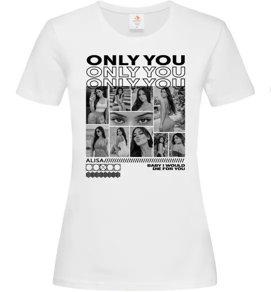 Жіноча футболка Only you колаж Білий фото