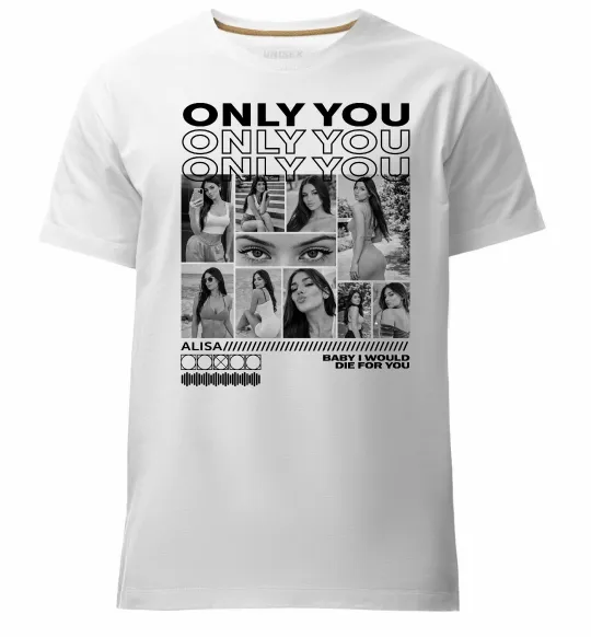 Чоловіча преміум футболка Only you колаж Білий фото