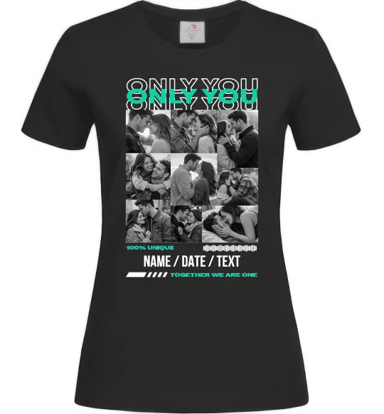 Жіноча футболка Only you Чорний фото