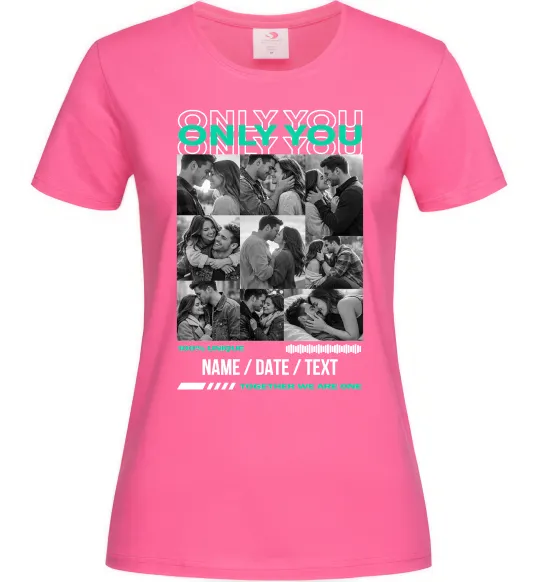 Жіноча футболка Only you Яскраво-рожевий фото