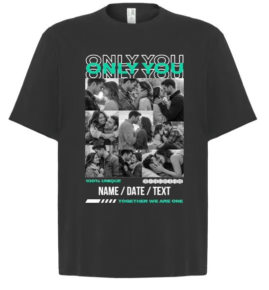 Футболка Оверсайз Only you Чорний фото