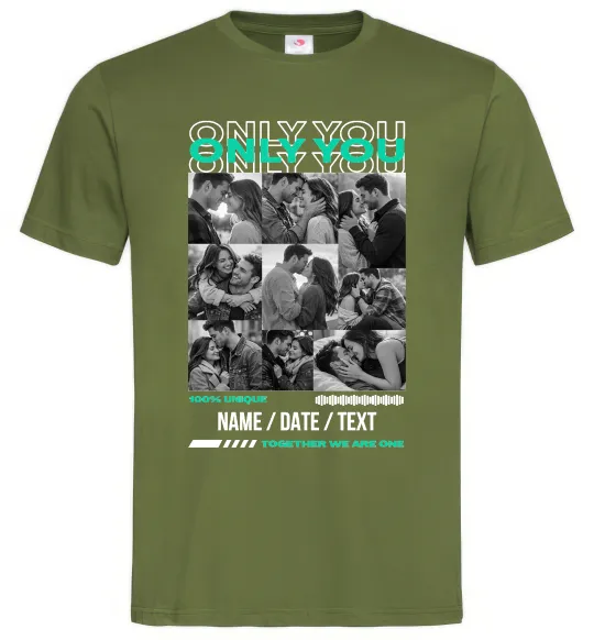 Чоловіча футболка Only you Оливковий фото