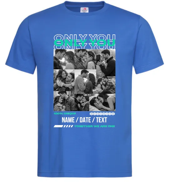 Чоловіча футболка Only you Яскраво-синій фото