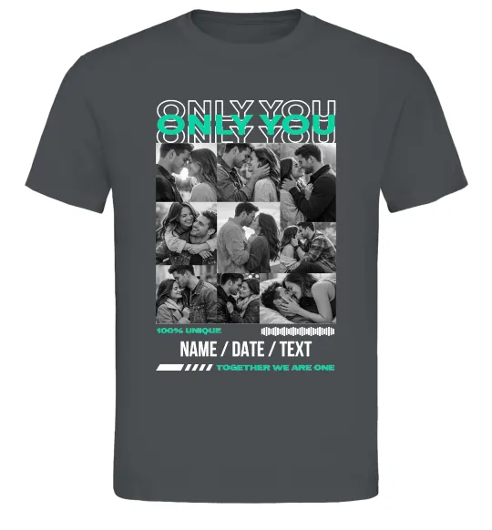 Чоловіча футболка Only you Графіт фото