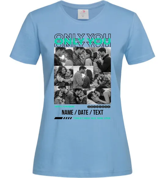 Жіноча футболка Only you Блакитний фото