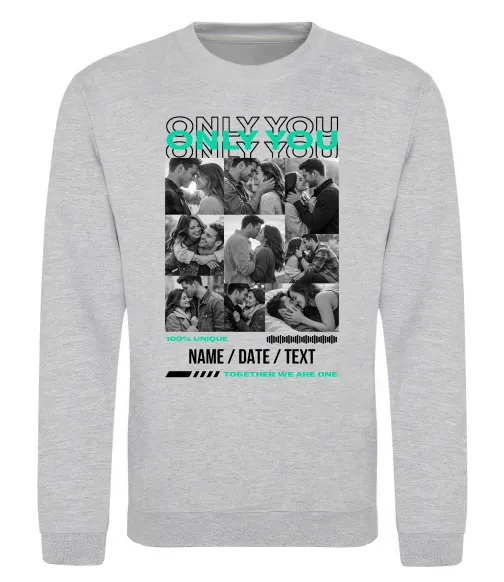 Світшот Only you Сірий меланж фото