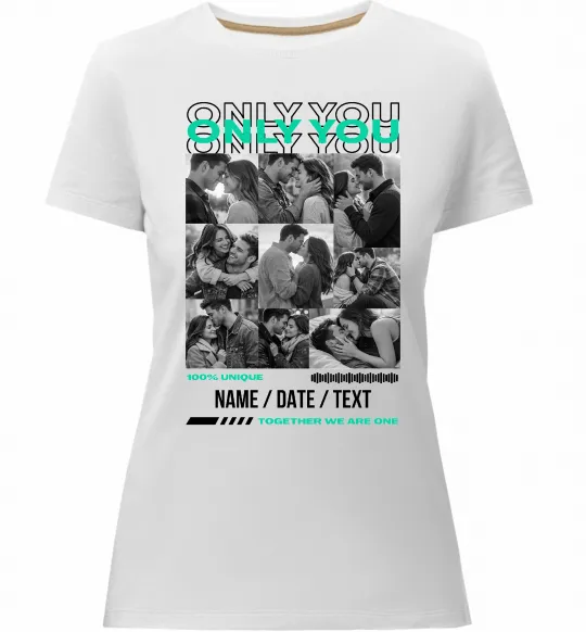 Жіноча преміум футболка Only you Білий фото