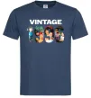 Чоловіча футболка Vintage фото з датою Темно-синій фото