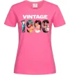 Жіноча футболка Vintage фото з датою Яскраво-рожевий фото