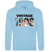 Жіноча толстовка (худі) Vintage фото з датою Блакитний фото
