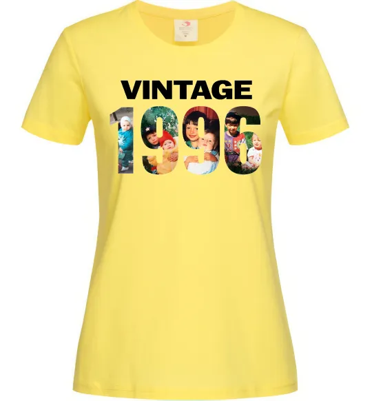 Жіноча футболка Vintage фото з датою Лимонний фото
