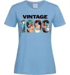 Жіноча футболка Vintage фото з датою Блакитний фото
