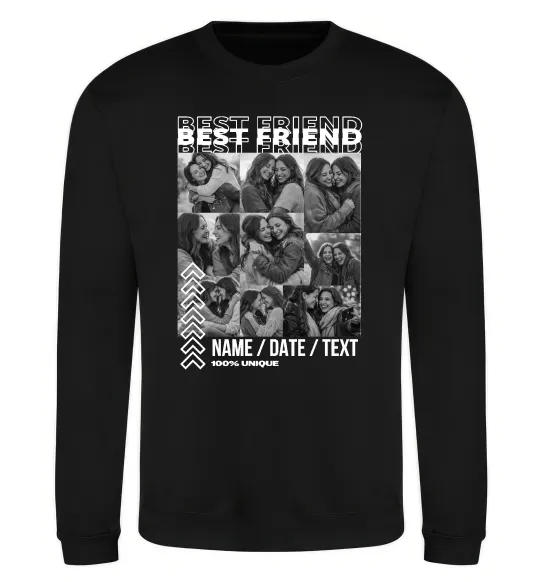 Свитшот Best friend колаж персоналізований Черный фото
