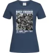 Жіноча футболка Best friend колаж персоналізований Темно-синій фото