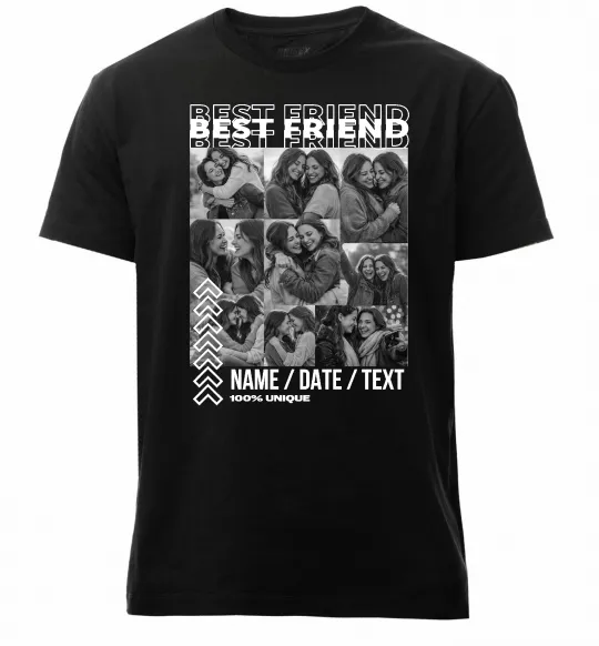 Чоловіча преміум футболка Best friend колаж персоналізований Чорний фото