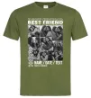 Чоловіча футболка Best friend колаж персоналізований Оливковий фото