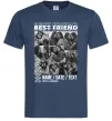 Чоловіча футболка Best friend колаж персоналізований Темно-синій фото