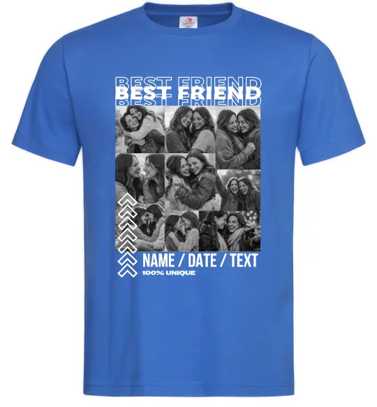 Чоловіча футболка Best friend колаж персоналізований Яскраво-синій фото