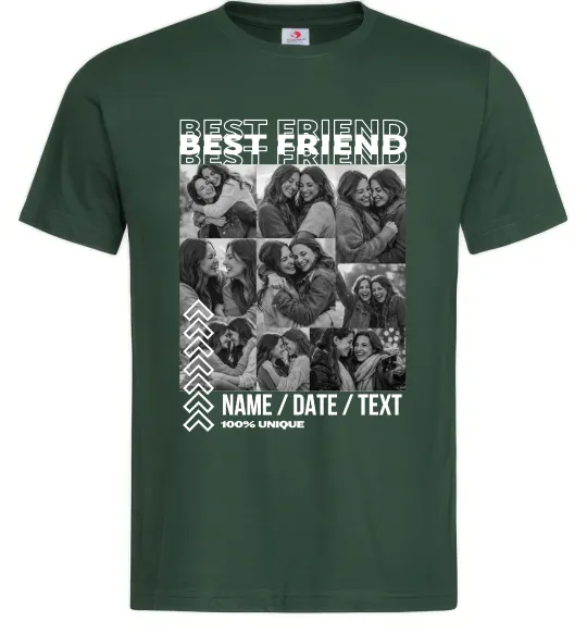 Чоловіча футболка Best friend колаж персоналізований Темно-зелений фото