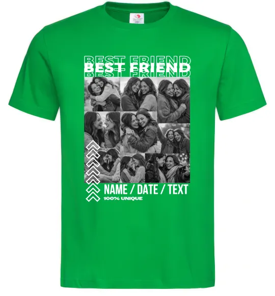 Чоловіча футболка Best friend колаж персоналізований Зелений фото