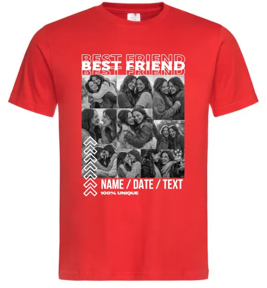 Чоловіча футболка Best friend колаж персоналізований Червоний фото