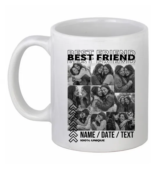 Чашка керамічна Best friend колаж персоналізований Білий фото