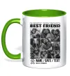 Чашка з кольоровою ручкою Best friend колаж персоналізований Лаймовий фото