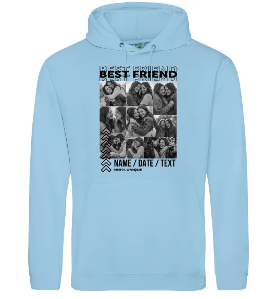 Чоловіча толстовка (худі) Best friend колаж персоналізований Блакитний фото