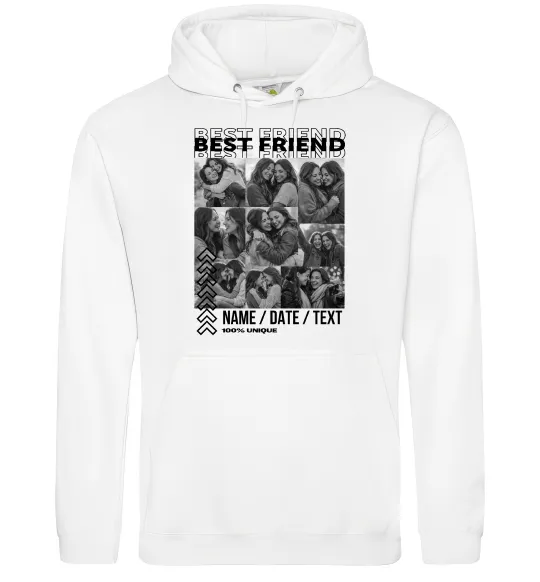 Жіноча толстовка (худі) Best friend колаж персоналізований Білий фото