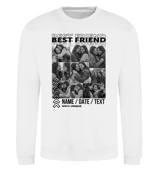 Свитшот Best friend колаж персоналізований Белый фото