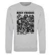 Свитшот Best friend колаж персоналізований Серый меланж фото