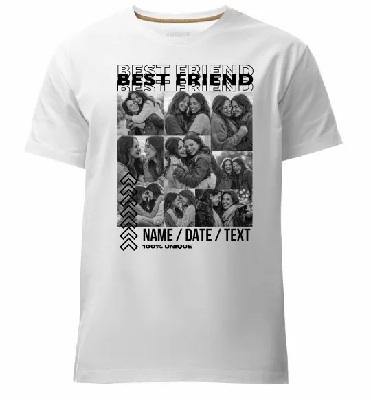 Чоловіча преміум футболка Best friend колаж персоналізований Білий фото