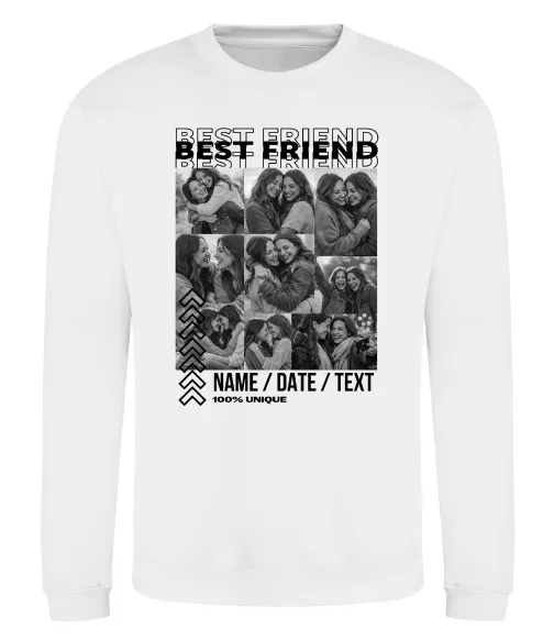 Світшот Best friend колаж персоналізований Білий фото